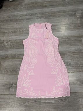 Avec Les Filles Pink Embroidered Shift Dress size 10